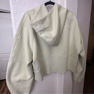 Pastel green Lululemon scuba quarter zip with hood